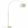Westwing Collection Große Bogenlampe Niels in Messing-Beige, Ø 50 x H 218 cm