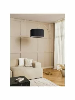 Westwing Collection Große Bogenlampe Niels in Messing-Schwarz, Ø 50 x H 218 cm -Leuchten Verkaufsladen Grosse Bogenlampe Niels in Messing Schwarz 3