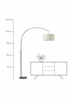 Westwing Collection Große Bogenlampe Niels in Schwarz-Beige, Ø 50 x H 218 cm -Leuchten Verkaufsladen Grosse Bogenlampe Niels in Schwarz Beige 2
