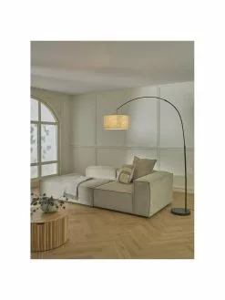 Westwing Collection Große Bogenlampe Niels in Schwarz-Beige, Ø 50 x H 218 cm -Leuchten Verkaufsladen Grosse Bogenlampe Niels in Schwarz Beige 3