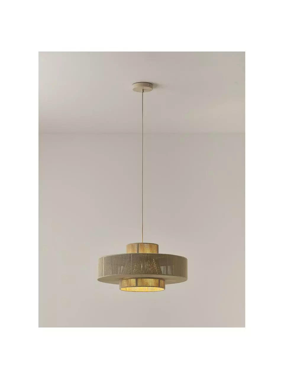 Westwing Collection Große Boho-Pendelleuchte Lace aus Leinenfäden, Ø 50 x H 25 cm 5 Westwing Collection Große Boho-Pendelleuchte Lace aus Leinenfäden, Ø 50 x H 25 cm – Bild 4