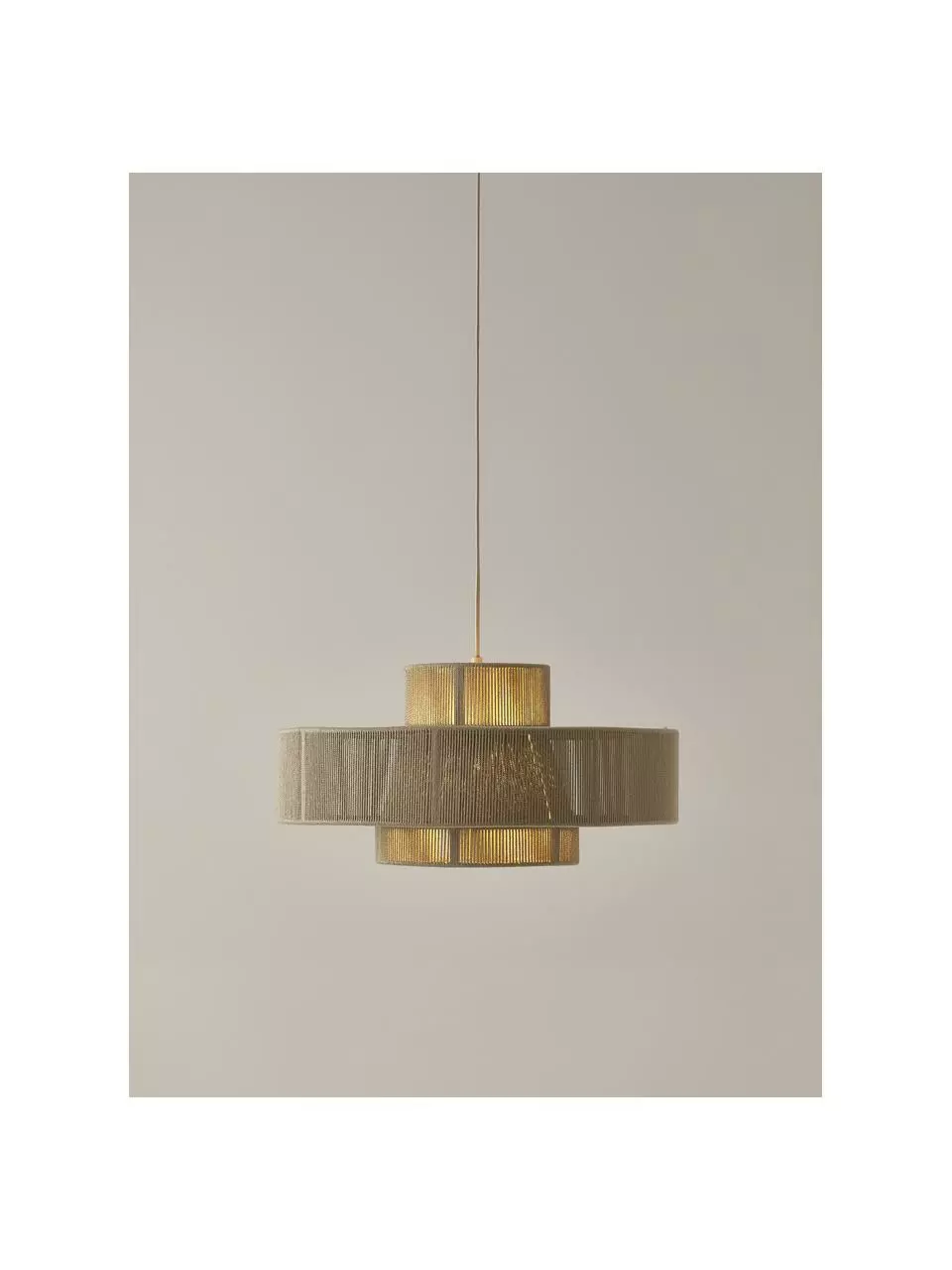 Westwing Collection Große Boho-Pendelleuchte Lace aus Leinenfäden, Ø 50 x H 25 cm 6 Westwing Collection Große Boho-Pendelleuchte Lace aus Leinenfäden, Ø 50 x H 25 cm – Bild 5