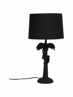 Lucide Große Boho-Tischlampe Coconut in Schwarz, Ø 31 x H 58 cm