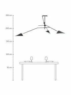 Westwing Collection Große Deckenleuchte Neron mit Gold-Dekor in Schwarz, B 173 x H 52 cm -Leuchten Verkaufsladen Grosse Deckenleuchte Neron mit Gold Dekor in Schwarz 3