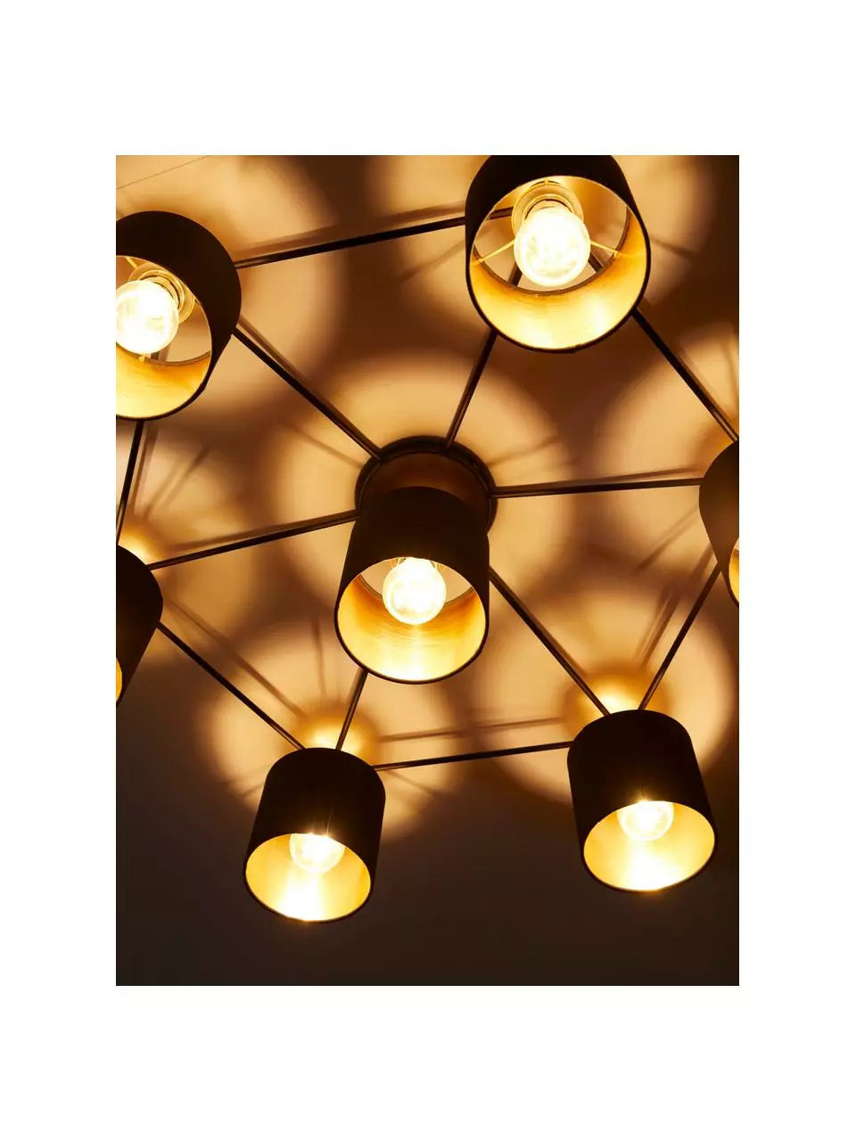 Große Deckenleuchte Staiti in Schwarz-Gold, Ø 84 x H 24 cm 7 Große Deckenleuchte Staiti in Schwarz-Gold, Ø 84 x H 24 cm – Bild 5