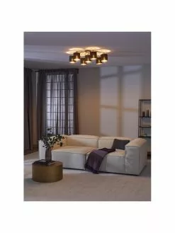 Große Deckenleuchte Staiti in Schwarz-Gold, Ø 84 x H 24 cm 13 Große Deckenleuchte Staiti in Schwarz-Gold, Ø 84 x H 24 cm -Leuchten Verkaufsladen Grosse Deckenleuchte Staiti in Schwarz Gold 5