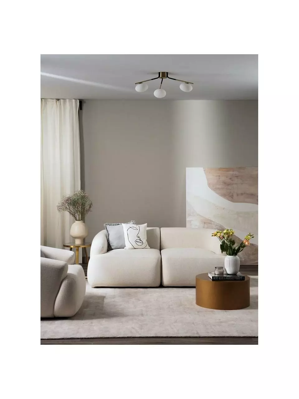 Westwing Collection Große Design Deckenleuchte Guna, Ø 76 x H 25 cm 4 Westwing Collection Große Design Deckenleuchte Guna, Ø 76 x H 25 cm – Bild 2