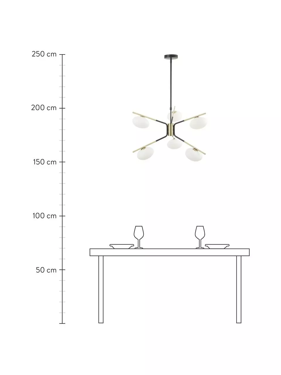 Westwing Collection Große Design Pendelleuchte Guna, Ø 70 cm 6 Westwing Collection Große Design Pendelleuchte Guna, Ø 70 cm – Bild 4