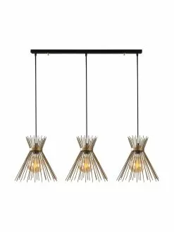 Große Design Pendelleuchte Kirpi in Messing, B 104 x T 30 cm -Leuchten Verkaufsladen Grosse Design Pendelleuchte Kirpi in Messing 3