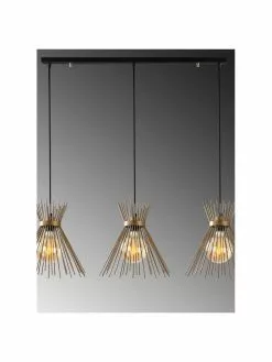 Große Design Pendelleuchte Kirpi in Messing, B 104 x T 30 cm -Leuchten Verkaufsladen Grosse Design Pendelleuchte Kirpi in Messing 5