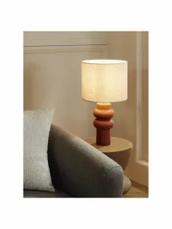 Westwing Collection Große Keramik-Tischlampe Christine in Terrakotta, Ø 28 x H 53 cm -Leuchten Verkaufsladen Grosse Keramik Tischlampe Christine in Terrakotta 2