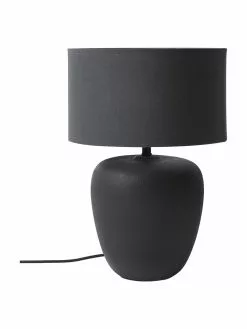 Westwing Collection Große Keramik-Tischlampe Eileen in Schwarz, Ø 33 cm x H 48 cm