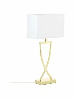 Westwing Collection Große Klassische Tischlampe Vanessa in Gold, B 27 x H 52 cm