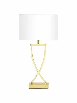 Westwing Collection Große Klassische Tischlampe Vanessa in Gold, B 27 x H 52 cm -Leuchten Verkaufsladen Grosse Klassische Tischlampe Vanessa in Gold 4