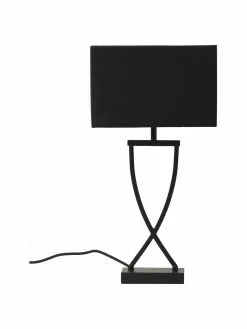 Westwing Collection Große Klassische Tischlampe Vanessa in Schwarz, B 27 x H 52 cm