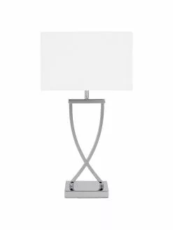 Westwing Collection Große Klassische Tischlampe Vanessa in Silber, B 27 x H 52 cm -Leuchten Verkaufsladen Grosse Klassische Tischlampe Vanessa in Silber 4