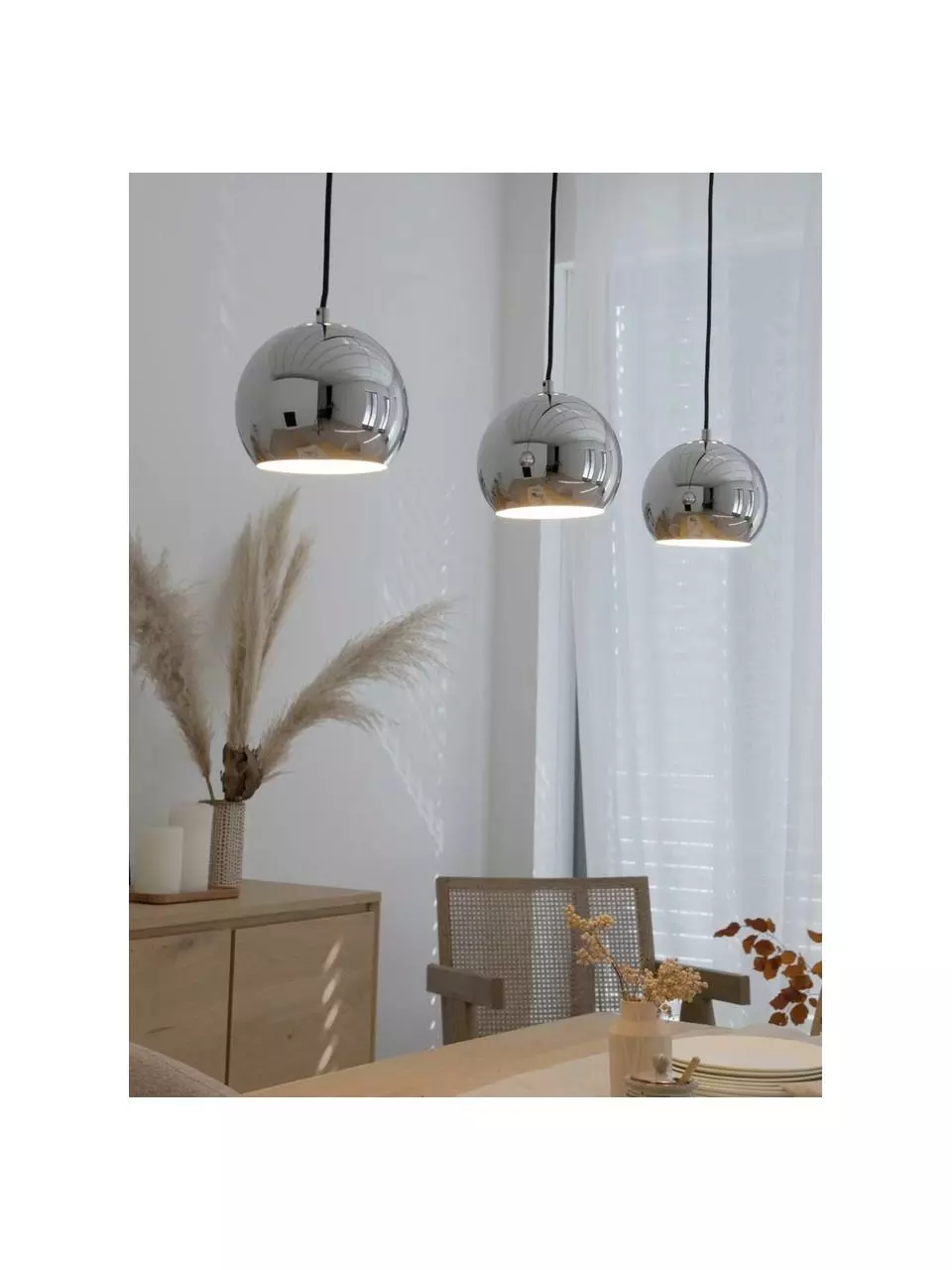 Frandsen Große Kugel-Pendelleuchte Ball in Chromfarben, B 100 x H 18 cm 4 Frandsen Große Kugel-Pendelleuchte Ball in Chromfarben, B 100 x H 18 cm – Bild 2