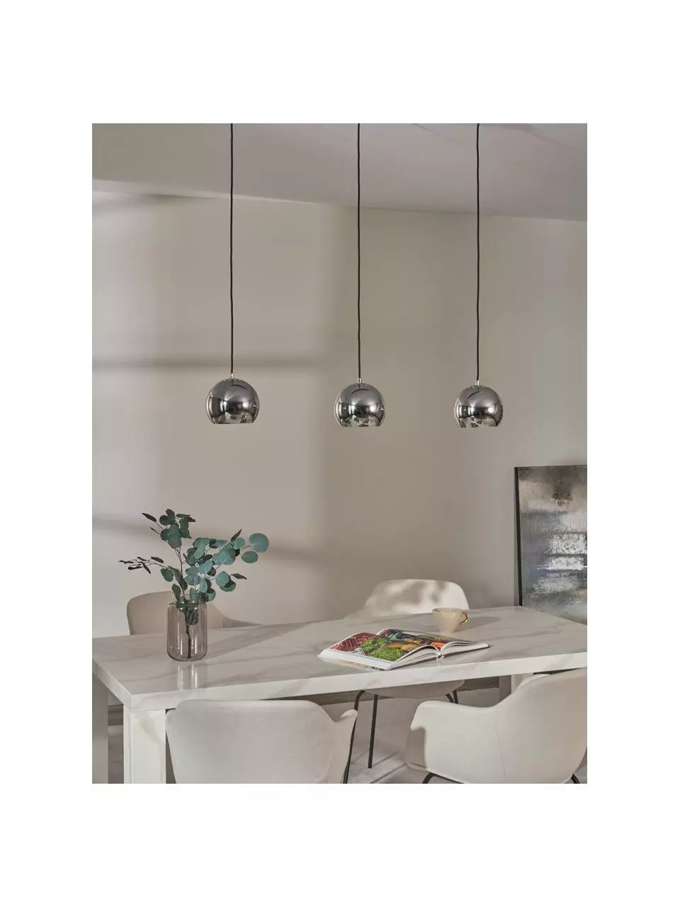 Frandsen Große Kugel-Pendelleuchte Ball in Chromfarben, B 100 x H 18 cm 5 Frandsen Große Kugel-Pendelleuchte Ball in Chromfarben, B 100 x H 18 cm – Bild 3