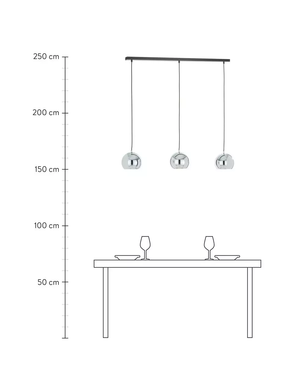 Frandsen Große Kugel-Pendelleuchte Ball in Chromfarben, B 100 x H 18 cm 7 Frandsen Große Kugel-Pendelleuchte Ball in Chromfarben, B 100 x H 18 cm – Bild 5