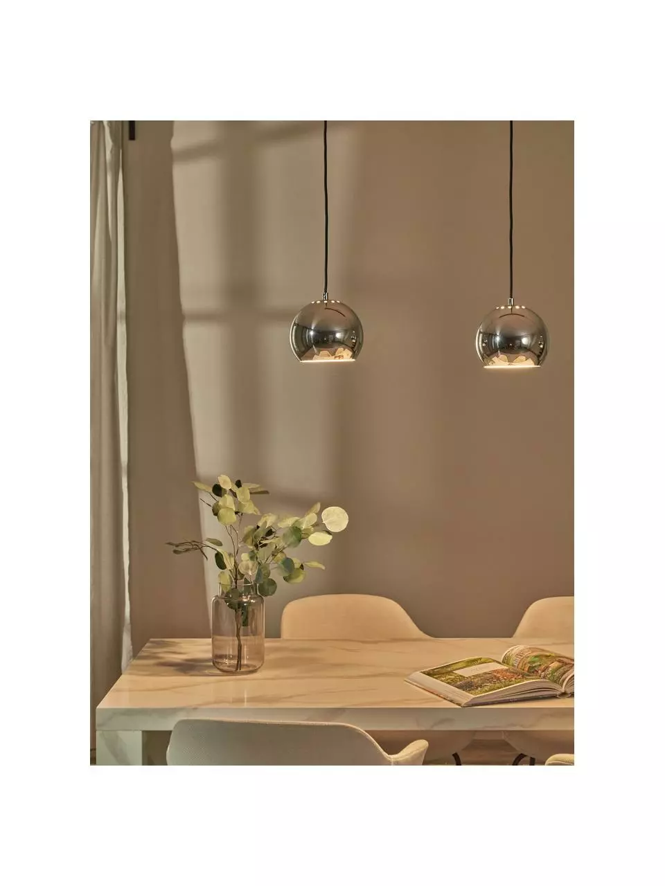 Frandsen Große Kugel-Pendelleuchte Ball in Chromfarben, B 100 x H 18 cm 8 Frandsen Große Kugel-Pendelleuchte Ball in Chromfarben, B 100 x H 18 cm – Bild 6