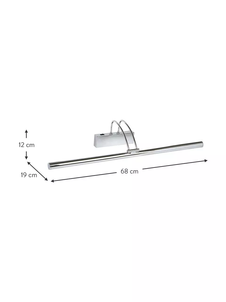 Searchlight Große LED-Bilderleuchte Picture mit Schalter in Chrom, B 68 x H 12 cm 6 Searchlight Große LED-Bilderleuchte Picture mit Schalter in Chrom, B 68 x H 12 cm – Bild 4