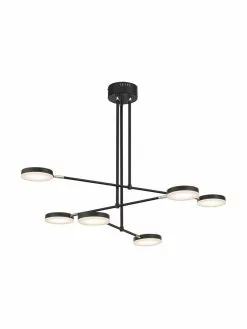 Große LED-Pendelleuchte Fad in Schwarz, B 89 x H 62 cm