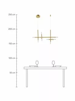 Westwing Collection Große LED-Pendelleuchte Gratia in Gold, B 90 x H 90 cm -Leuchten Verkaufsladen Grosse LED Pendelleuchte Gratia in Gold 2