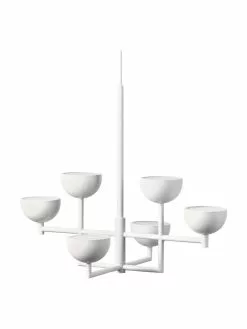 Westwing Collection Große LED-Pendelleuchte Paula in Mattweiß, B 55 x H 49 cm