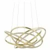 Kare Design Große LED-Pendelleuchte Saturn in Gold, Ø 72 x H 75 cm