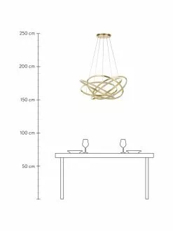Kare Design Große LED-Pendelleuchte Saturn in Gold, Ø 72 x H 75 cm -Leuchten Verkaufsladen Grosse LED Pendelleuchte Saturn in Gold 2