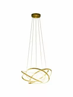 Kare Design Große LED-Pendelleuchte Saturn in Gold, Ø 72 x H 75 cm -Leuchten Verkaufsladen Grosse LED Pendelleuchte Saturn in Gold 3