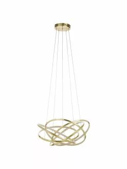 Kare Design Große LED-Pendelleuchte Saturn in Gold, Ø 72 x H 75 cm -Leuchten Verkaufsladen Grosse LED Pendelleuchte Saturn in Gold 4