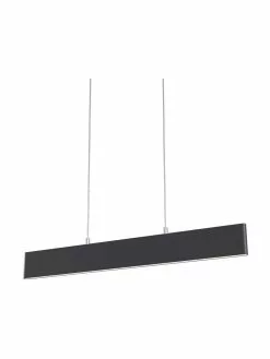 Große LED-Pendelleuchte Step in Schwarz, B 91 x H 20 cm