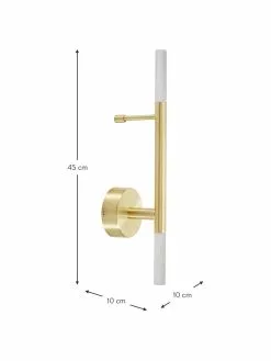 Westwing Collection Große LED-Wandleuchte Gratia in Gold, B 10 x H 45 cm -Leuchten Verkaufsladen Grosse LED Wandleuchte Gratia in Gold 2