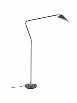 Westwing Collection Große Leselampe Neron mit Gold-Dekor in Schwarz, B 105 x H 171 cm