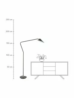 Westwing Collection Große Leselampe Neron mit Gold-Dekor in Schwarz, B 105 x H 171 cm -Leuchten Verkaufsladen Grosse Leselampe Neron mit Gold Dekor in Schwarz 3