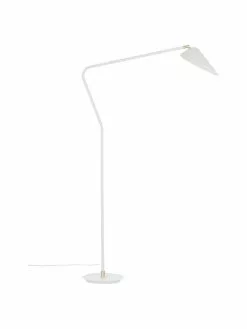 Westwing Collection Große Leselampe Neron mit Gold-Dekor in Weiß, B 105 x H 171 cm