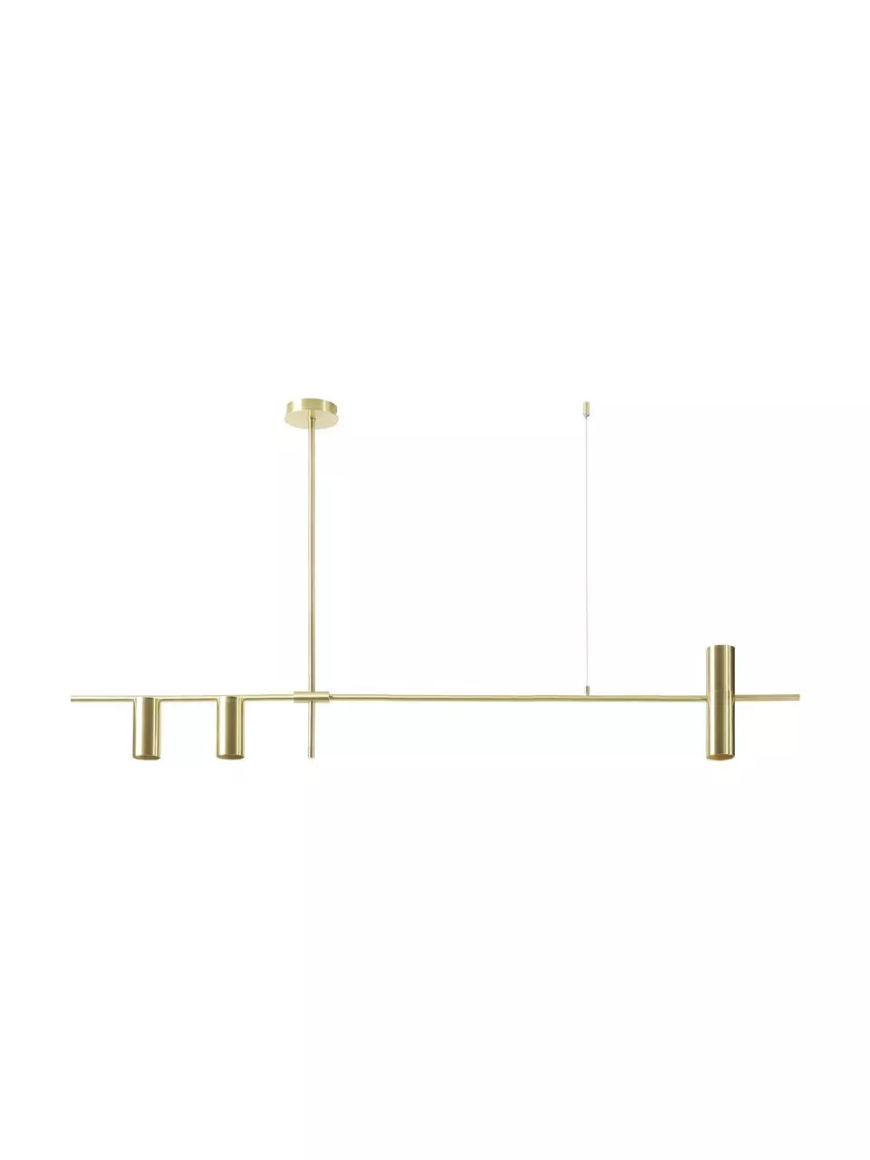 Westwing Collection Große Moderne Pendelleuchte Cassandra in Messingfarben, B 143 x H 73 cm 3 Westwing Collection Große Moderne Pendelleuchte Cassandra in Messingfarben, B 143 x H 73 cm