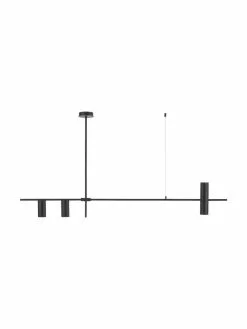 Westwing Collection Große Moderne Pendelleuchte Cassandra in Schwarz, B 143 x H 73 cm