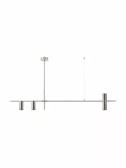 Westwing Collection Große Moderne Pendelleuchte Cassandra in Silber, B 143 x H 73 cm