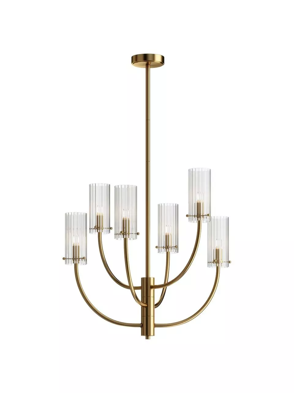 Große Pendelleuchte Arco in Gold, Ø 61 x H 67 cm 3 Große Pendelleuchte Arco in Gold, Ø 61 x H 67 cm