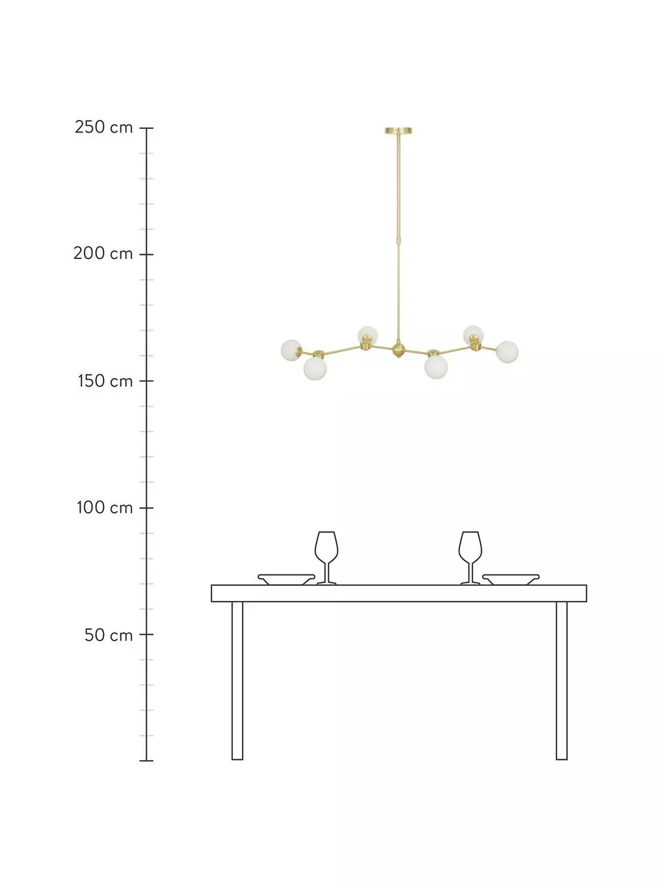 Westwing Collection Große Pendelleuchte Aurelia in Gold, B 110 x H 60 cm 6 Westwing Collection Große Pendelleuchte Aurelia in Gold, B 110 x H 60 cm – Bild 4