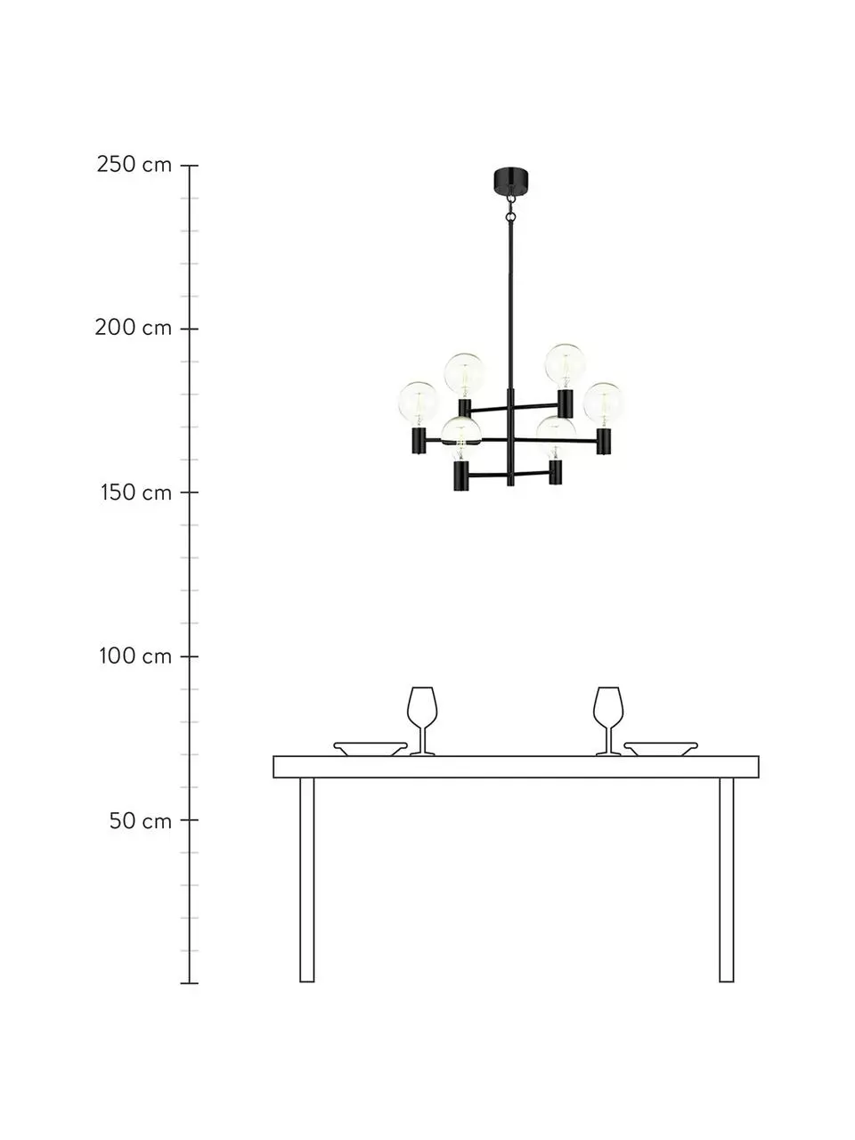 Markslöjd Große Pendelleuchte Capital in Schwarz, Ø 63 cm 6 Markslöjd Große Pendelleuchte Capital in Schwarz, Ø 63 cm – Bild 4