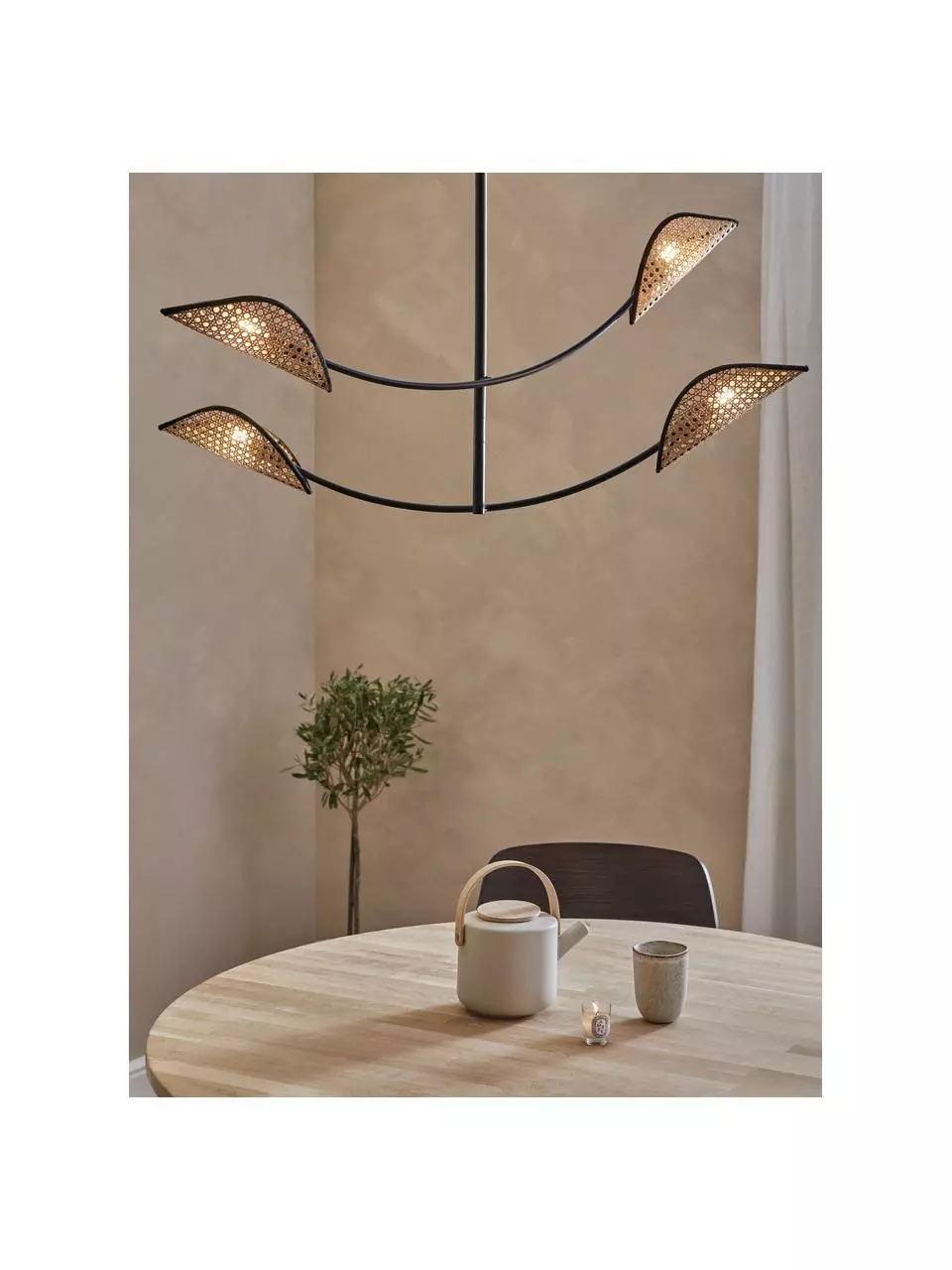 Westwing Collection Große Pendelleuchte Freja aus Wiener Geflecht, B 112 x H 89 cm 4 Westwing Collection Große Pendelleuchte Freja aus Wiener Geflecht, B 112 x H 89 cm – Bild 2