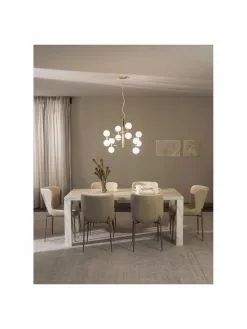 Westwing Collection Große Pendelleuchte Grover mit Glaskugeln in Gold, Ø 70 x H 56 cm -Leuchten Verkaufsladen Grosse Pendelleuchte Grover mit Glaskugeln in Gold 4