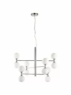 Westwing Collection Große Pendelleuchte Grover mit Glaskugeln in Silber, Ø 70 x H 56 cm 11 Westwing Collection Große Pendelleuchte Grover mit Glaskugeln in Silber, Ø 70 x H 56 cm -Leuchten Verkaufsladen Grosse Pendelleuchte Grover mit Glaskugeln in Silber 3