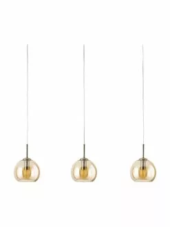 Westwing Collection Große Pendelleuchte Hamilton in Messing, B 81 x H 13 cm