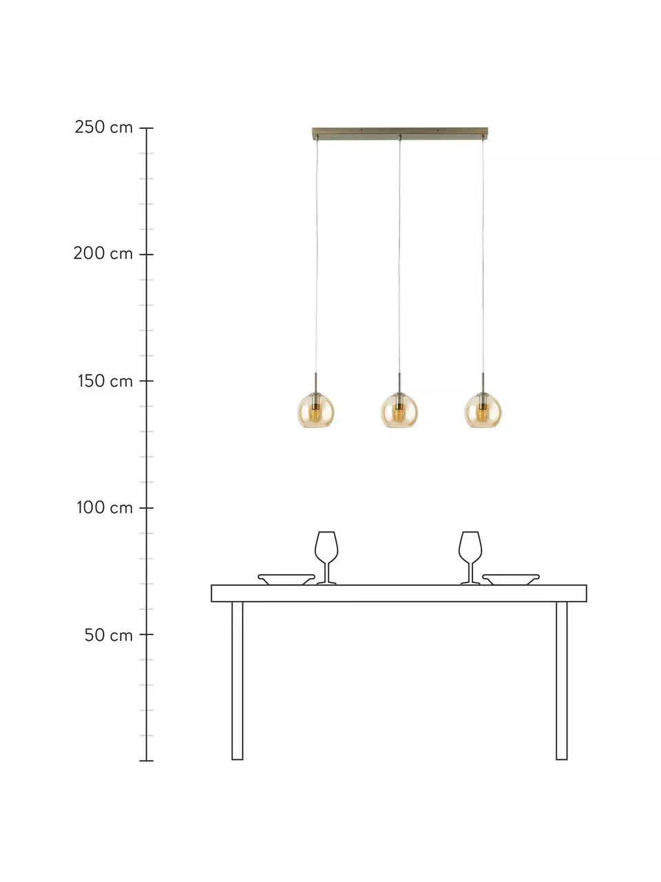Westwing Collection Große Pendelleuchte Hamilton in Messing, B 81 x H 13 cm 6 Westwing Collection Große Pendelleuchte Hamilton in Messing, B 81 x H 13 cm – Bild 4