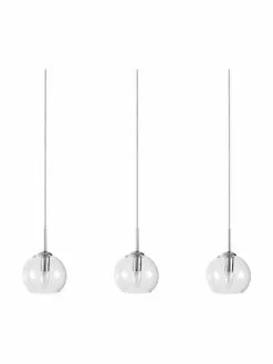 Westwing Collection Große Pendelleuchte Hamilton in Silber, B 81 x H 13 cm