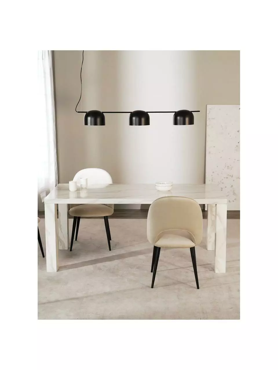 Westwing Collection Große Pendelleuchte Joel mit Gold-Dekor, B 127 x H 15 cm 4 Westwing Collection Große Pendelleuchte Joel mit Gold-Dekor, B 127 x H 15 cm – Bild 2